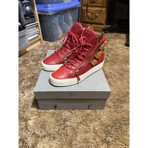 Giuseppe Zanotti Golden Wing Hightop Sneakers Red Mens EU 44